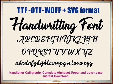 Alphabet Svg 6 Fonts Cutfile Calligraphy Font Svg Handwritten Etsy