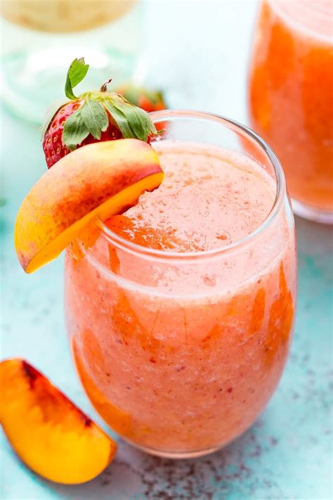Strawberry Peach Wine Slushies Recipe Sugar And Soul