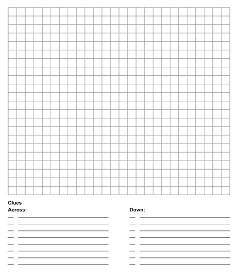 Printable Blank Crossword Puzzle Template Free Crossword Free