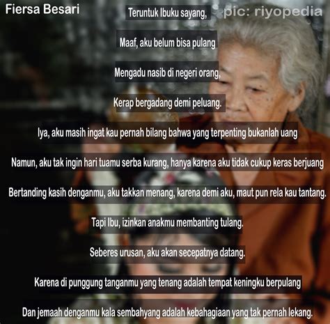 Tulisan serta lirik lagunya yang seakan mewakili kaum patah hati membuatnya dikenal banyak orang. Puisi Karya Fiersa Besari dengan judul "Perantauan" yang ...