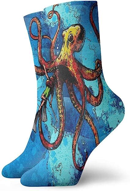 Unisex Casual Deep Sea Octopus Socks Moisture Wicking