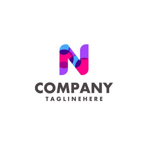 Abstract Colorful Letter N Logo Design For Business Company With Modern
