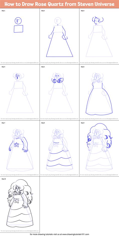 How To Draw Rose Quartz From Steven Universe Steven Universe Step By Step