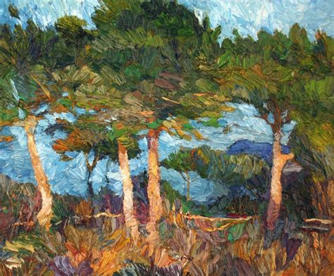 Pine Trees Oil Painting 2016 Oil Painting By Lia Aminov Original