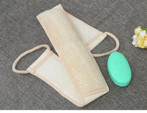 1x Unisex 70cm X 8cm Soft Exfoliating Loofah Back Strap Bath Shower Massage Spa Scrubber Sponge