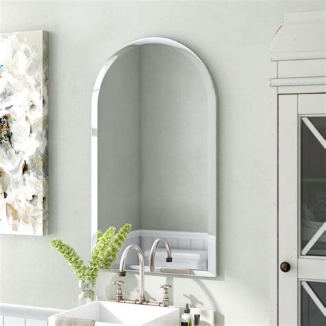 Titcomb Frameless Arched Wall Mirror Mirror Wall Frameless Mirror