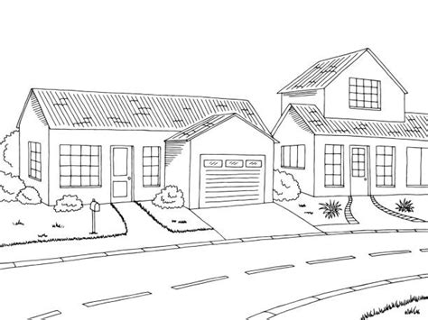 Suburban Neighborhood Clipart Black And White 10 Free Cliparts