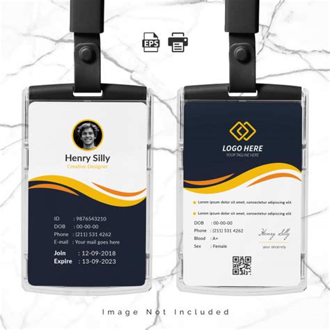 Office Id Card Template Free Vector Vectorkh