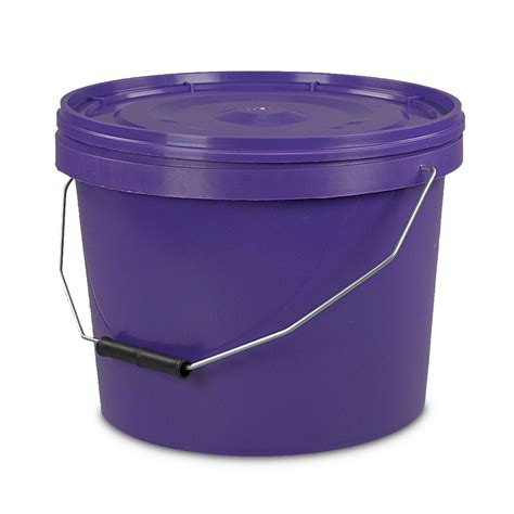 10l Tamper Evident Purple Plastic Buckets With Lid Hando Plastics