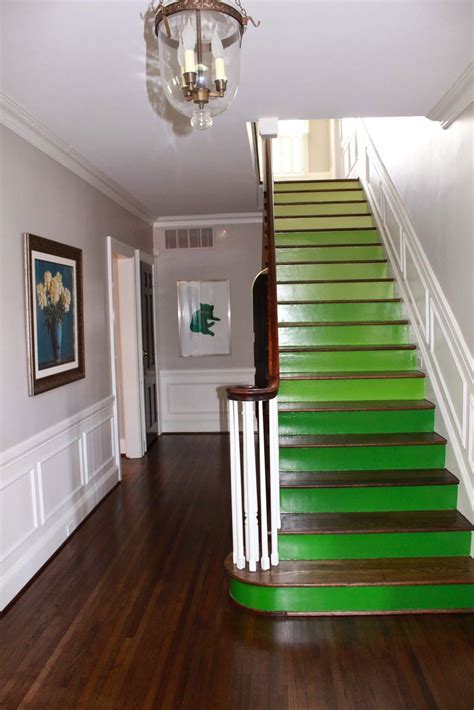 Green Ombre Stairs Painted Stairs Painted