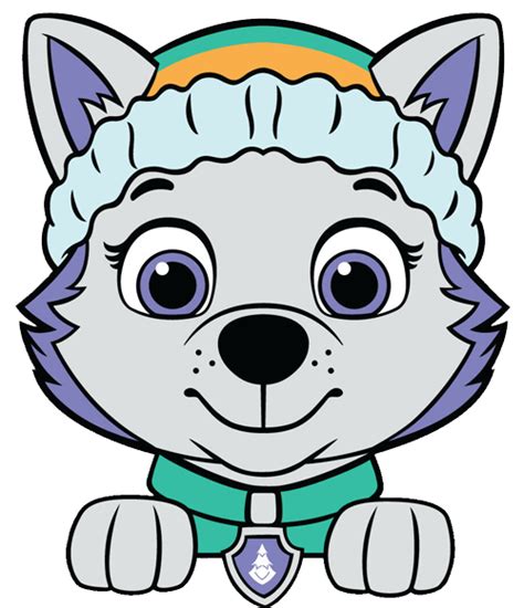Paw Patrol Cartoon Everest Head Coloring Page Ac4