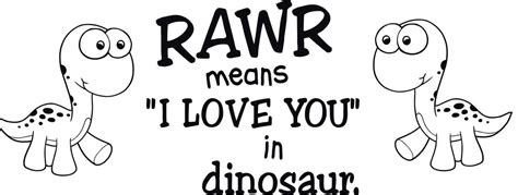 Rawr Means I Love You Quote Decal Wall Sticker Art Decor Dinosaur