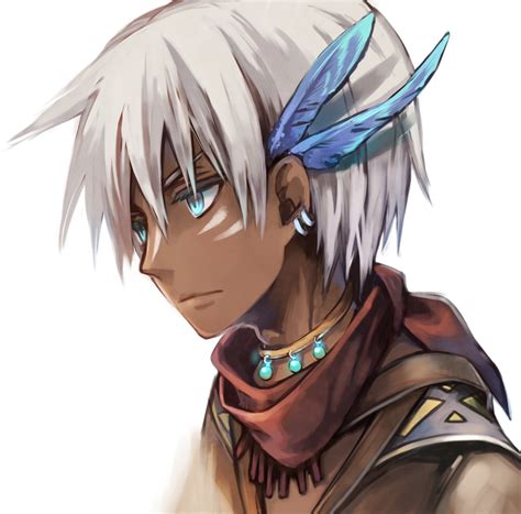 Wallpaper profile male white hair sakimichan pointy ears. Dark Skin, White Hair, Male, Solo - Zerochan Anime Image Board