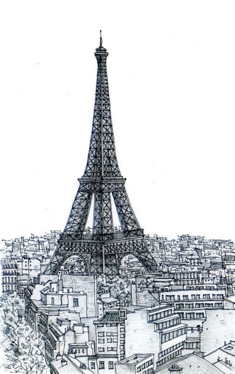 Sketch Sunset Eiffel Tower Drawing Pin By Danish Haikal On Animals