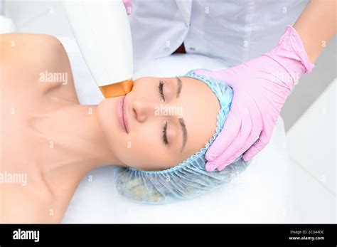 Anti Aging Procedures Skin Care Concept Woman Receiving Facial Beauty Treatment Removing