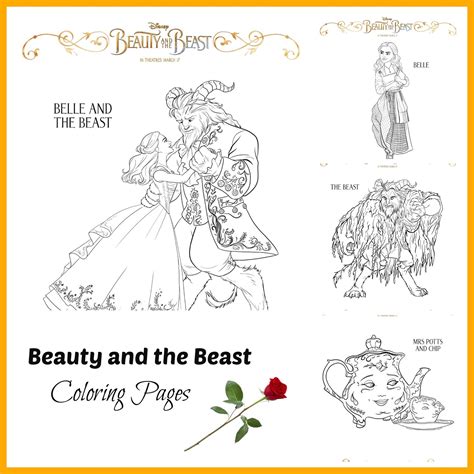 Disneys Beauty And The Beast Coloring Sheets Beourguest