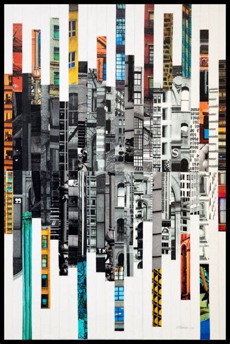 Patchwork City 65 Marilyn Henrion Collage On Canvas Architecture