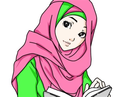 Gambar Kartun Muslimah Baca Quran Gambar Barumu