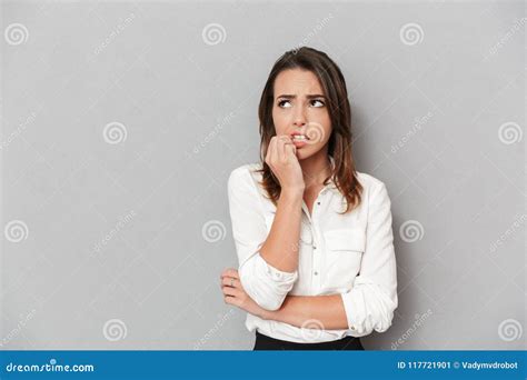 Portrait Of A Worried Young Business Woman Stock Image Image Of