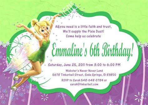 93 Adding Tinkerbell Birthday Invitation Template Now By Tinkerbell