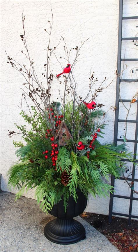 20 Beautiful Winter Planter Ideas Christmas Garden Decorations