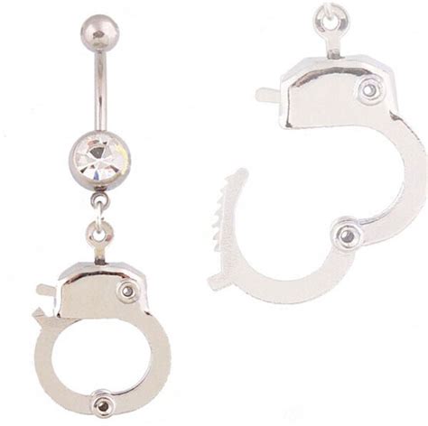 Handcuffs Fashion Body Piercing Jewellery Women Navel Belly Ring