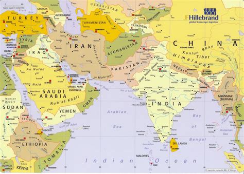 Mapa De Medio Oriente Con Nombres