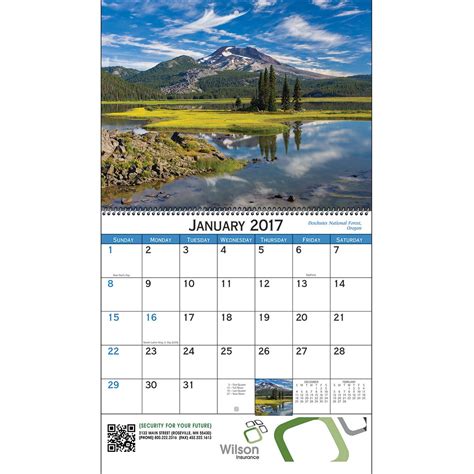 American Scenic Wall Calendar Spiral Custom Calendars 089 Ea