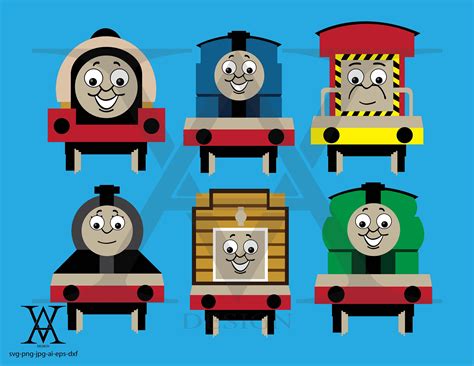 Thomas The Tank Engine And Friends Clipart Vector Instant Etsy Uk