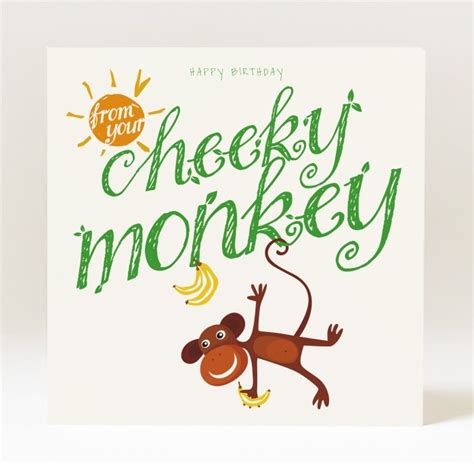 Handmade Happy Birthday From Your Cheeky Monkey Card