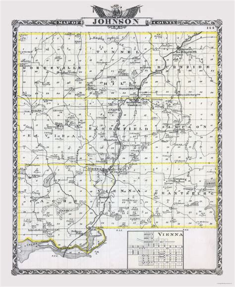 Historic City Map Johnson County Illinois 23 X 2808