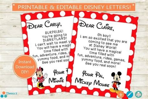 Disney Trip Reveal Letters Adobe Editable Pdf Disney Etsy