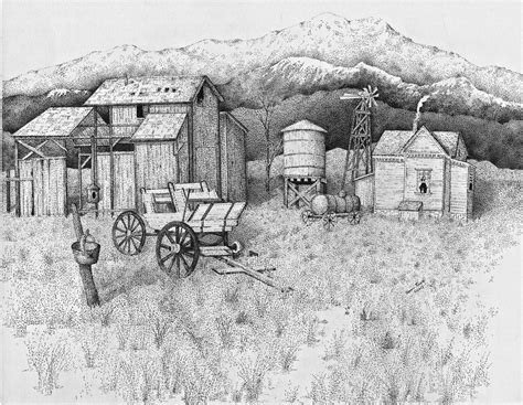 Image Result For Farm Landscape Drawings Drawings Barn Drawing