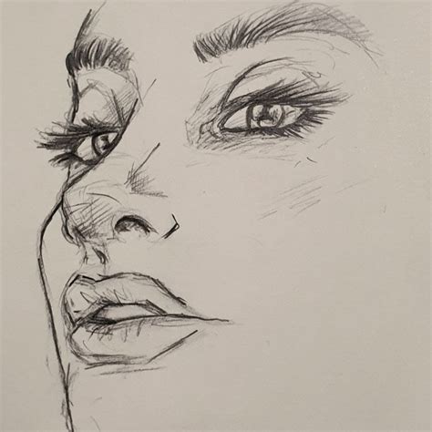 Face Drawing Study Sketch Face Drawing Reference Female Face Drawing