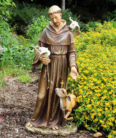 St Francis Statue 365 Inch St Francis Statue Garden Statues St