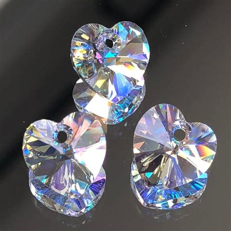 Swarovski Crystals Heart 10mm Crystal Heart Pendant Crystal Shimmer