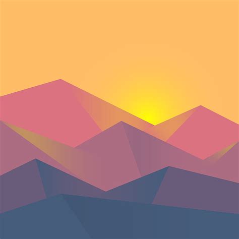 Hd Wallpaper Mountains Illustration Minimalism Geometric Landscape