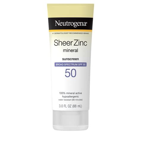 Neutrogena Sheer Zinc Dry Touch Sunscreen Lotion With Spf 50 3 Fl Oz