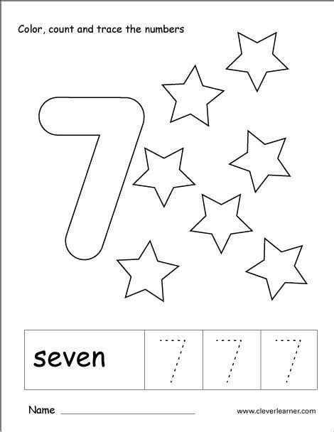 Number 7 Worksheets For Preschool Worksheets Master