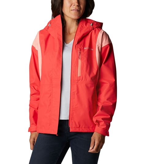 Columbia Womens Hikebound Rain Jacket Red Hibiscus Coral Reef