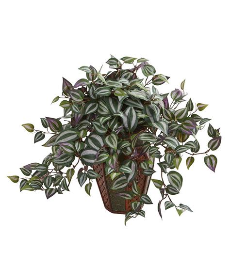 Nearly Natural Wandering Jew Artificial Plant In Decorative Planter