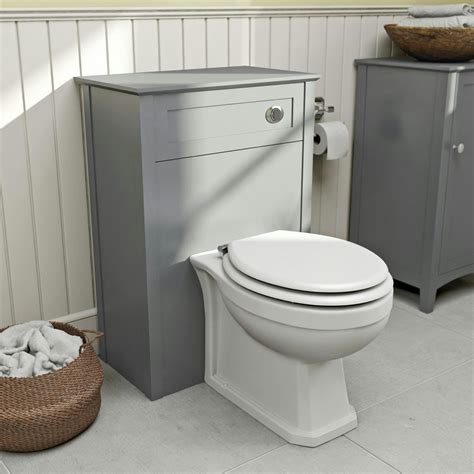 The Bath Co Camberley Grey Back To Wall Toilet Unit
