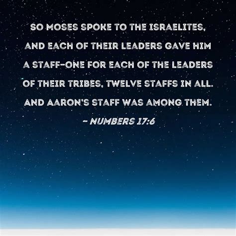 Numbers 176 So Moses Spoke To The Israelites And Each Of Their