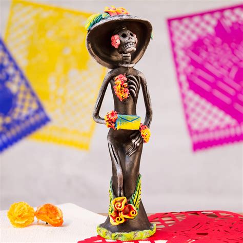 Day Of The Dead Catrina Ceramic Sculpture Crafted By Hand Catrina The