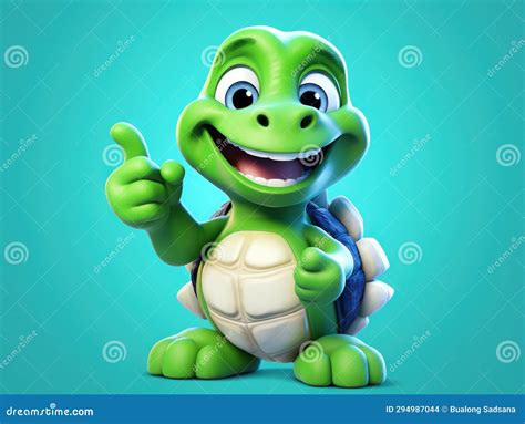 Cartoon Cute Turtle Giving Thumb Up Stock Illustration Illustration