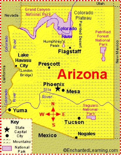 Physical Map Arizona