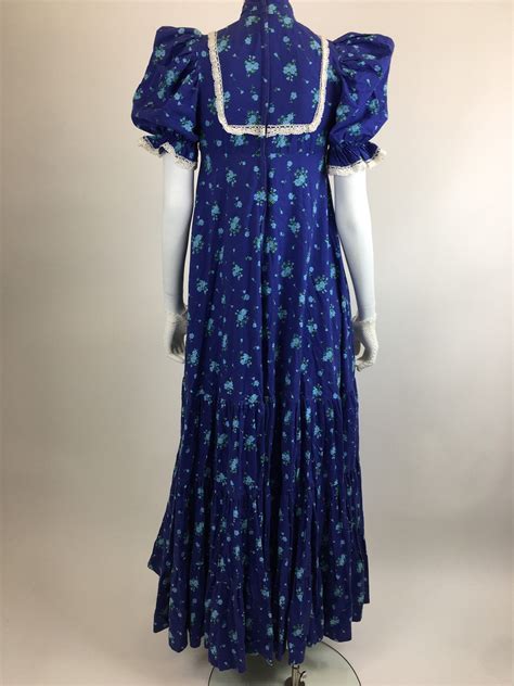 Vintage Original 1970s Laura Ashley Prairie Maxi Dress Uk 8 10 Etsy