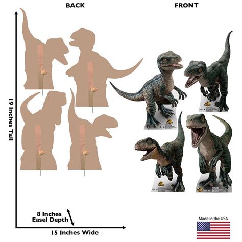 Velociraptor Set Of 4 Mini Standees In 2022 Cardboard Cutout Jurassic World Advanced Graphics