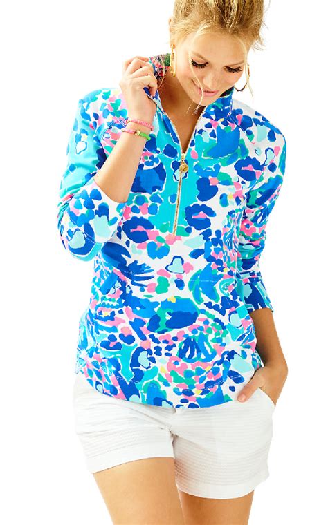 Lilly Pulitzer Upf 50 Skipper Printed Popover In Multi Hit The Spot