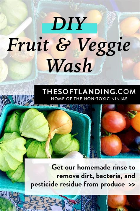 Spray on fruits and veggies to get rid of pesticide residue. DIY Fruit and Veggie Wash to remove dirt, bacteria, and ...